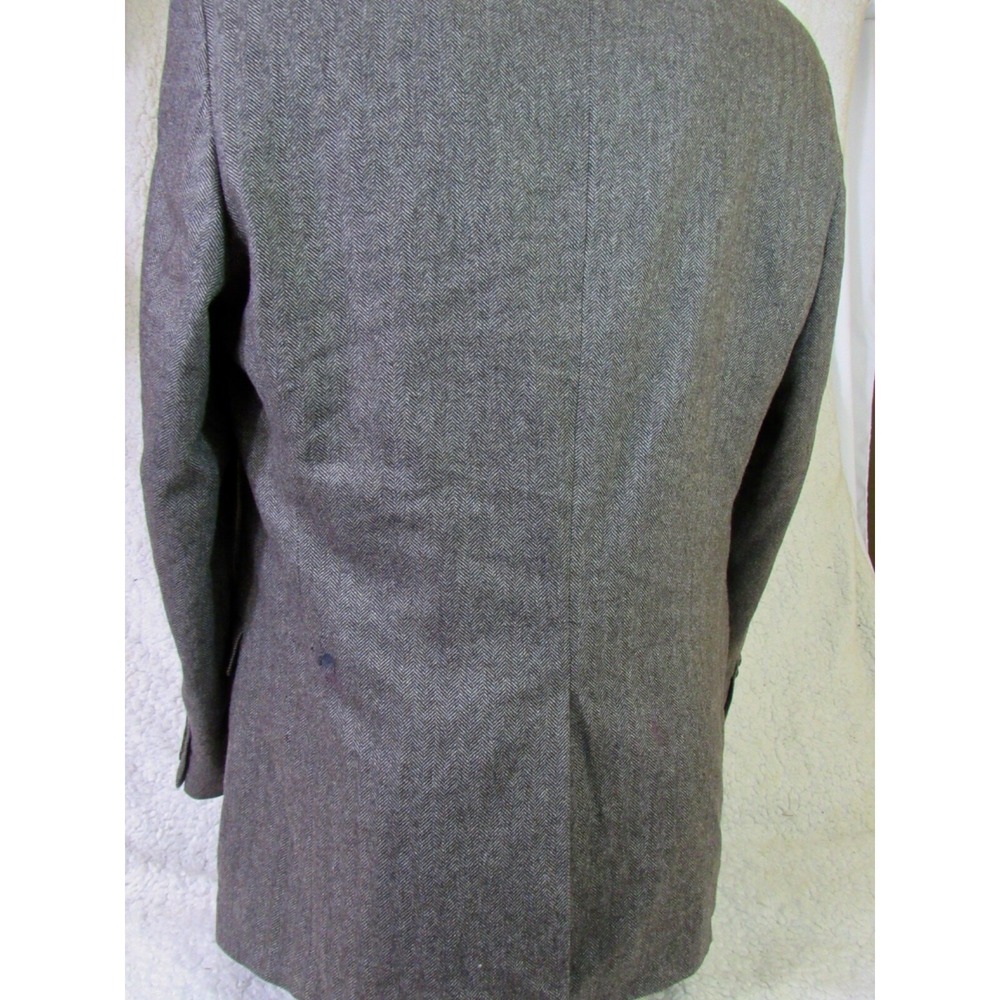 Lauren Ralph Lauren Houndstooth Wool Cashmere Blend Blazer Sz 44L For Macy's - Picture 3 of 14